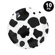 Cow Print Theme 7 inch 17cm Plates 10PK - Kids Birthday Party Tableware
