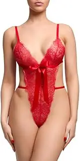 [Dita Von Teese] Von Follies Fantacist Red Lurex Lace Bodysuit