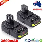 2PCS For Ryobi One+ PLUS 18V 3.6Ah LI-ION Battery P108 P107 P102 P103 RB18L50 AU