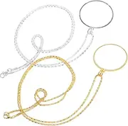 EXQUIMEUBLE 2pcs Handheld Reading Magnifier Necklace Lightweight Portable Magnifier Pendant with Lens for Jewelry Reading Maps and Crafts Options