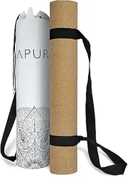 XXL Non-Slip Yoga Mat, Cork and Natural Rubber, 190 cm, Extra Long, Carry Strap, Sustainable Yoga Mat, Large Extra Length