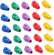 SEWACC 100pcs Ethernet Boot Covers Cable Connector Guards for Network Management Easy to Install Protective Caps for Cables Mixed Color