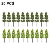 20PCS Miniature Green Trees for Model Train Track Scales 1 200 and Scenery