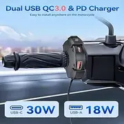 Leading Mobile Phone Charger Motorcycle USB Fast Charging Waterproof TYPE-C Charging Seat SAE Interface