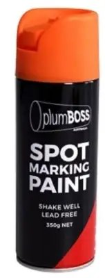 2x SPOT MARKING LINE PAINT CAN 350g Trigger Cap, Lead Free, FLUORESCENT ORANGE