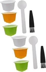 [OSALADI] 6pcs Reusable Coffee Capsule Filter Cup for Tamper Cleaning Brush Compatible Coffee Machine Accessories