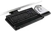 3M Keyboard Tray, Simply Turn Knob to Adjust Height and Tilt, Adjustable Tray and Mouse Platform Include Gel Wrist Rest and Precise Mouse Pad, Tray Swivels and Stores, 17.75" Track, Black (AKT80LE)
