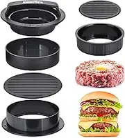 Hamburger Press Patty Maker, Hamburger Press, Burger Press, 3 in 1 Stuffed Burger Press Patty Maker, Hamburger Patty Maker for Grilling and 100 Sheets of Silicone Paper