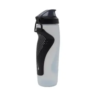 【NIKE 耐吉】水壺 Refuel Bottle 24oz 白 黑 掀蓋式 止滑 可擠壓 水瓶 運動 自行車(N100766812-524)