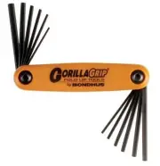 Bondhus 12550 GorillaGrip Set of 12 Hex Fold-up Keys, 5/64-5/32" & 1.5-5mm