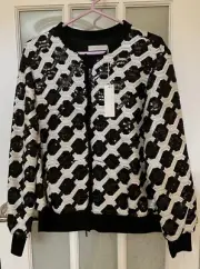 NWT - Anne Fontaine Paris Katarina Sequin Bomber Jacket - Size 42, US 10