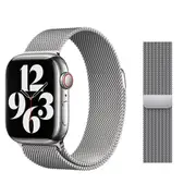 For Apple Watch iWatch Band Series 9 8 7 SE 6 5 4 Magnetic Stainless Steel Strap - Silver