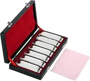 RAYWE Harmonica 10 Holes Harp Blues Harp Blues Harmonica Diatonic Harmonica Set 7 Piece (A-G) W/Exquisite Box + Wipes