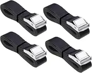 Tie Down Straps 6.5ft, Fifod Lashing Strap with Adjustable Zinc Alloy Cam Buckle, Heavy Duty Black Securing Straps, 4 Pack (6.5ft x 1 inch)