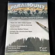 Paramount Premium Artist's Canvas 10 Sheets Double Primed Acid Free 9 x 12