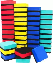 Mini Dry Erase Erasers, 48 Pack Magnetic Whiteboard Eraser for Kids, Chalkboard