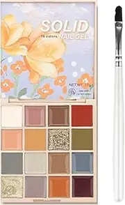 Yjkedfh Gel Polish Palette - 16 Colors Nail Cream Gel Manicure,Solid Gel Polish Palette, Nail Painting Manicure Glue with Brush for Women Girls