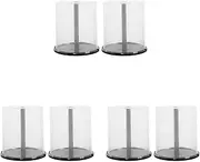 ABOOFAN CD/DVD Cake Box Spindle,6pcs Empty CD DVD Cake Box 100-disc CD/DVD Storage Bucket Clear Storage Box Container with Black Base for Bookshelf Desktop