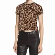 NWT Alice and Olivia Deandrea Leopard Animal Print Top Sz S