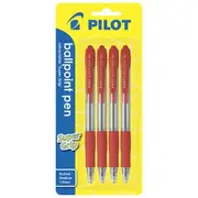 Pilot Super Grip Retractable Ballpoint Pen Red 4 Pack