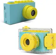 myFirst Waterproof Kids Camera Mini 8MP 1080P HD Camcorder with Free 16GB MicroSD Card Included and MicroSD Support Slot Video Taking Function and Preset Frames (Blue)