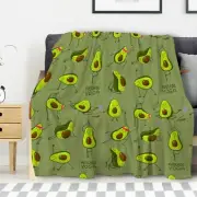 Throw Blanket Avocado Art Sofa Covers Woven Modern Machine Washable Multicolor