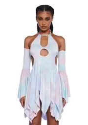 [Club Exx] Surreal Mirage Handkerchief Dress - Pink/Purple