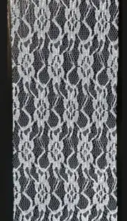 Ivory Floral Lace TULLE Fabric 6”x 10 Yd Roll Wedding Craft Decor Fashion