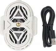 Semiconductor Phone Cooler Dual Core: Dual Type C 3 Gears Ultra Quiet Cell Phone Radiator with RGB Lights - Cooling Fan for Gaming Live Streaming (White)