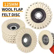 5/10Pc 5Inch Wool Polishing Discs Finishing Wheel Buffing Pads For Angle Grinder