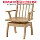 [宜得利家居] ◆(OUTLET)實木可旋轉餐椅 SAZANAMI 橡膠木 木座面 LBR
