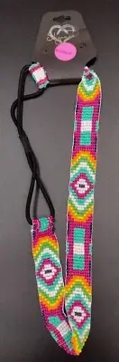 Shyanne Mosaic Pattern Colorful Elastic Cord Seed Bead Boot Barn Head Band