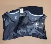 Under Armour Iso-Chill Compression Mens Avy Print Tank Small 2pk
