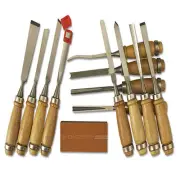 Professional Wood Carving Tool Set of 12 Gouge Chisel Sharpening Stone