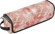 Rose Golden Strawberry 2 in 1 Hair Tools Organizer with Removable Heat Resistant Mat Waterproof Curling Iron Travel Case for Straigheners, Curling Iron, Hair Dryer, Travel Bag for Women