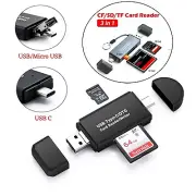 Micro SD Card Reader CF/SD/TF Card Adapter to USB Type C/A Micro USB Converter