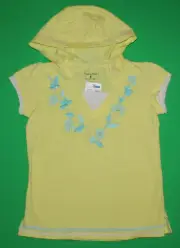 8 NWT Pumpkin Patch HELLO SUNSHINE Yellow Embroidered Hooded SHIRT Top Girls