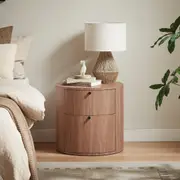 Oliver Wooden Natural Bedside Table