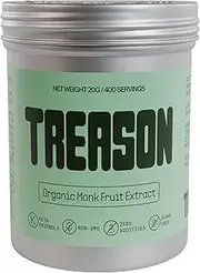Treason, 100% Monk Fruit Extract Sweetener, Without Erythritol or Allulose, Keto Friendly, Non-GMO, Zero Sugar, 400 Servings, 20g