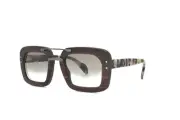 Prada SPR 30R DARK Brown Natural Wood Sunglasses 51-25-135 2N RARE