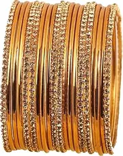 [Touchstone] Indian Bollywood Kundan Look Hand Engraved Peeled Metal Mesh Work Twisted Wires Rhinestone Meenakari Enamel Designer Jewelry Bangle Bracelets In Gold or Silver Tone For Women.
