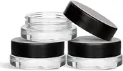(90 Pack) 7ml Low Profile Thick Glass Jars with Black Lids - Airtight Containers for Oil, Lip Balm, Wax, Cosmetics