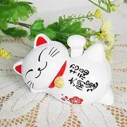 Solar Powered Adorable Lucky Cat Beckoning Fortune Cat Car Accessories for Home Office Stores (Bring Good Fortune and Good Luck)