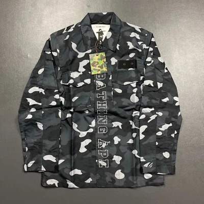 100% Authentic A Bathing Ape Gradation Camo Military Shirt Jacket Size M