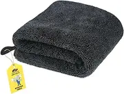 [MIKKUPPA] 800GSM Microfiber Towels for Cars – Super Absorbent, Thick Plush Cleaning Cloth for Rapid Drying, Lint-Free, Streak-Free Detailing Cloth Twist Pile Car Towel, Gray (20 x 24 inches 1 Pack)
