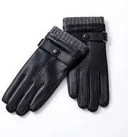 [Generic] Mens Leather Gloves Touch Screen autumnwarm Driving Leather Gloves