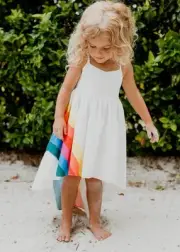 Kids Oopsie Daisy Hi Lo Dress Size 2T Rainbow