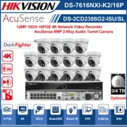 Hikvision 16CH 4K CCTV System 2-Way Audio Light Alarm 8MP AcuSense IP Camera Kit