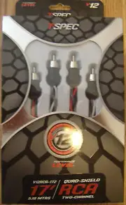 TSpec V12RCA-172 17' Shielded RCA Car Audio Wires Cables Interconnect