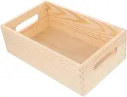 ASAKKURA Box Multi Use Wooden Desktop Crate Box Small Tool Organizer with Side Handles Minimalist Design for Versatile Storage Home Decor Elegant and Practical Wood Storage Container